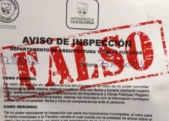 Intendencia advierte sobre “Avisos de Inspección” falsos que se están distribuyendo en viviendas