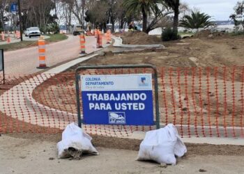 Avanzan las obras de extensión del cordón-cuneta en la Rambla de Colonia